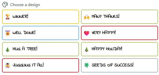 Choosing from the kudo card designs in esteam.life